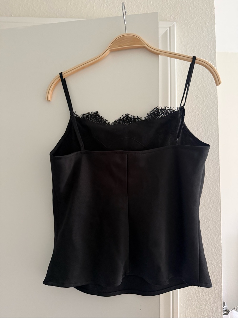 Wayf Black Satin Cami with Lace Trim - Picture 4 of 5